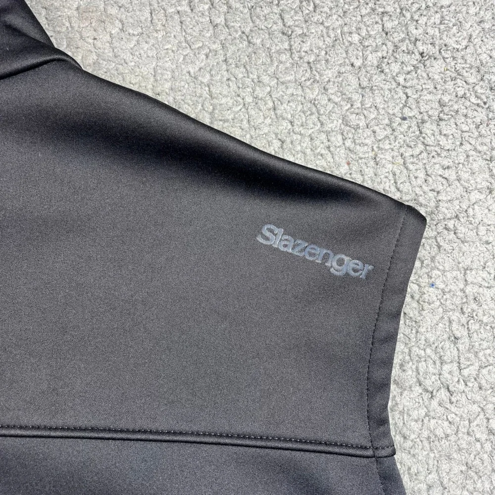 Slazenger Golf Vest Black Blue Fleece Lined Mens Full Zip Size 2XL